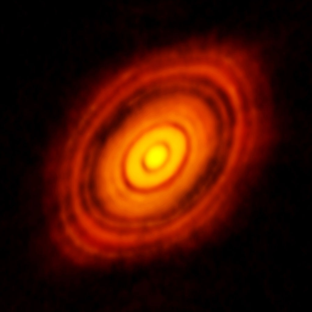 Протопланетный диск вокруг HL Tauri, данные телескопа ALMA