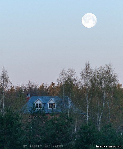 полная луна над домом